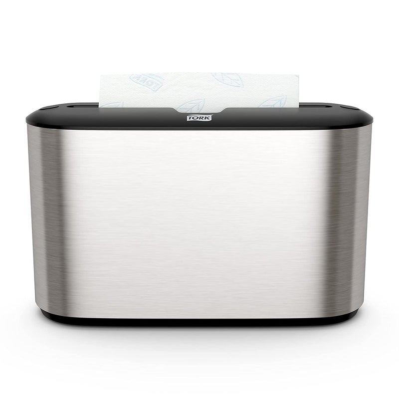 Tork Xpress Stainless Steel Paper Towel Dispenser Compact Design, Fits H2 Hand Towels, Ideal for Home Use Single Unit (302030) - Image 1